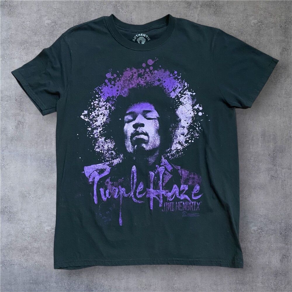 Authentic Hendrix Jimi Hendrix Purple Haze Black T-Shirt Unisex Size Medium